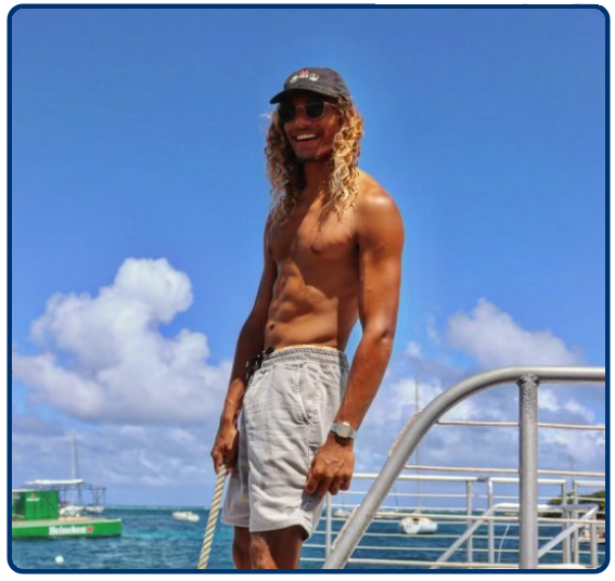 a man standing on a beach